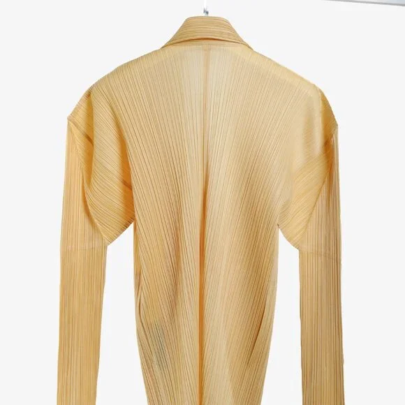 Issey Miyake Pleats Please Yellow Gold Blazer